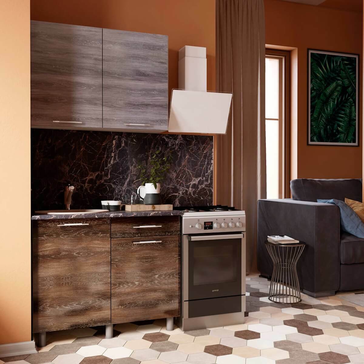 "Танго Готовое решение" 1,0 м белый/белый/белый, без столешницы