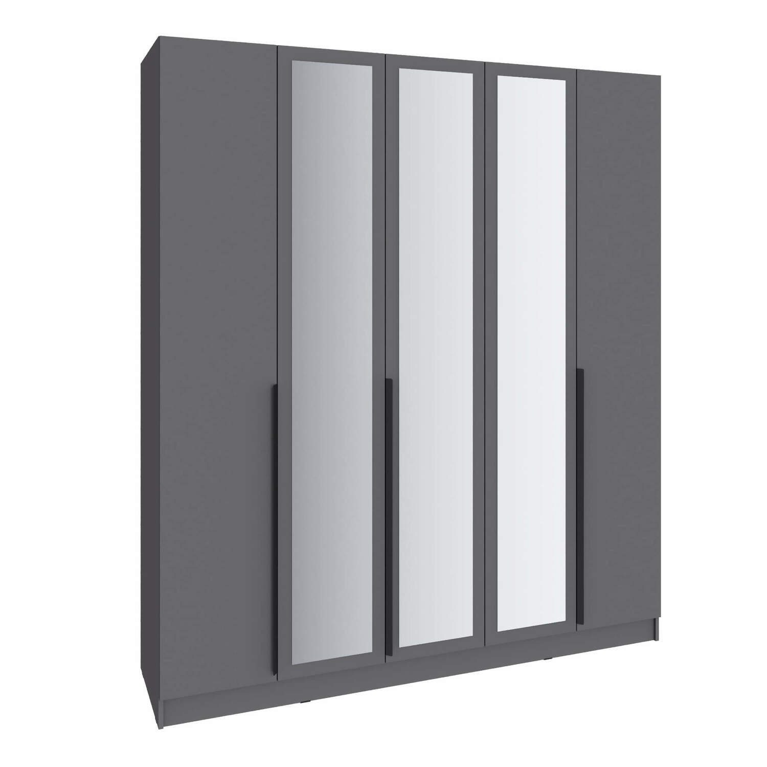 Шкаф Мадрид (2,0) с 3 ящ. внутри с зеркалом графит серый Шкаф Мадрид (2,0) с 3 ящ. внутри с зеркалом графит серый