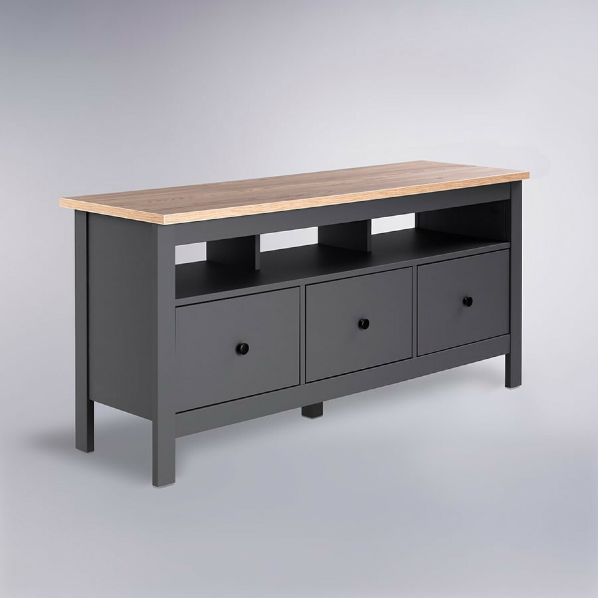 Сага Тумба 3 ящика, серый/ясень