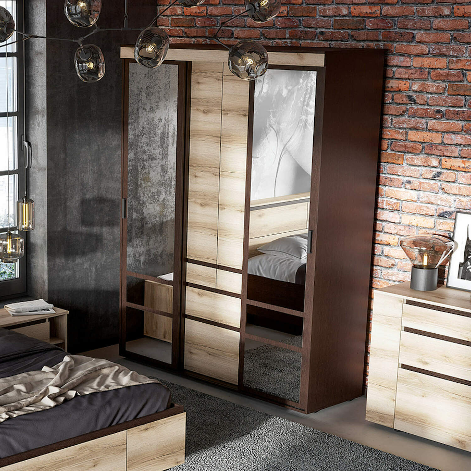 "Берген" Шкаф-купе (1,5м) (Дуб Венге/Дуб Делано) "Берген" Шкаф-купе (1,5м) (Дуб Венге/Дуб Делано)