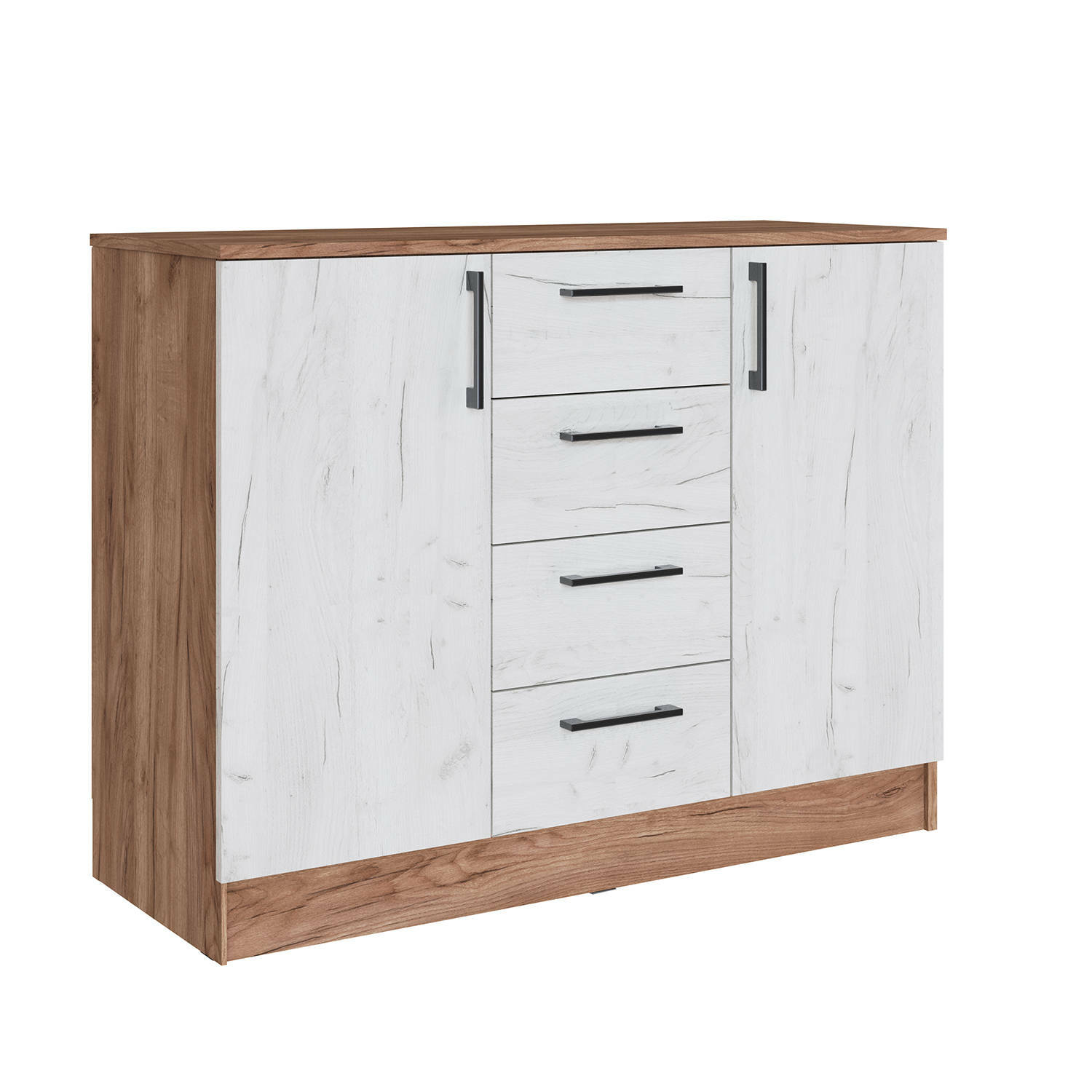 Вегас Комод дуб крафт табачный/дуб крафт белый