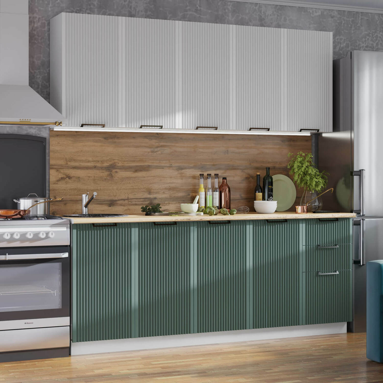 "Кампео Готовое решение" 2,0 м белый/белый снег/белый снег, без стоешницы