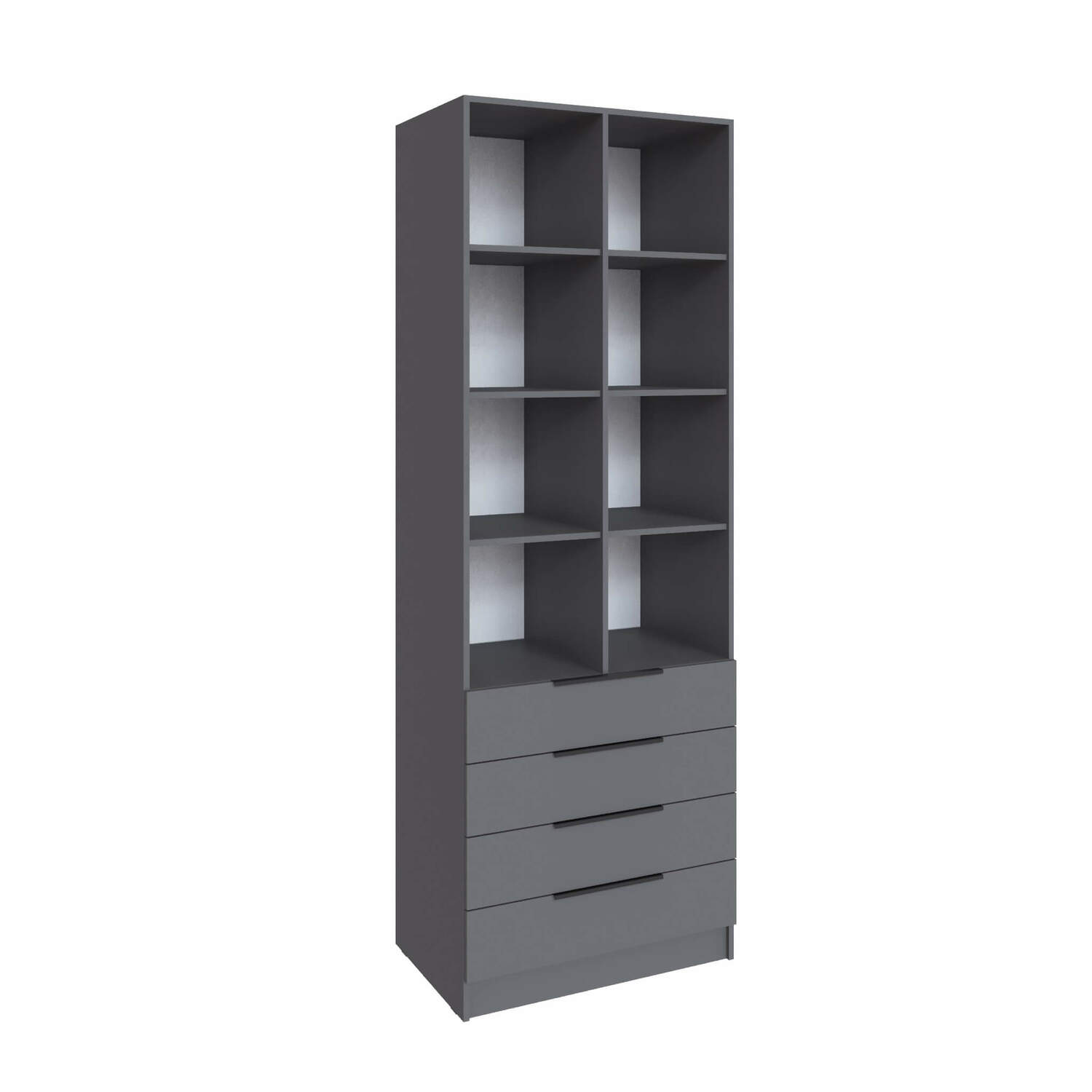 Стеллаж Мадрид (0,8) с 4 ящ. графит серый