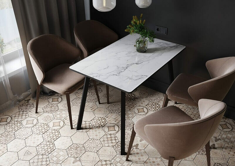 Стол Лофт 1000х600 фотопечать мрамор белый Стол Лофт 1000х600 фотопечать мрамор белый