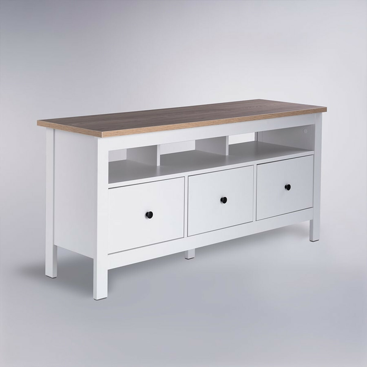 Сага Тумба 3 ящика, белый/ясень